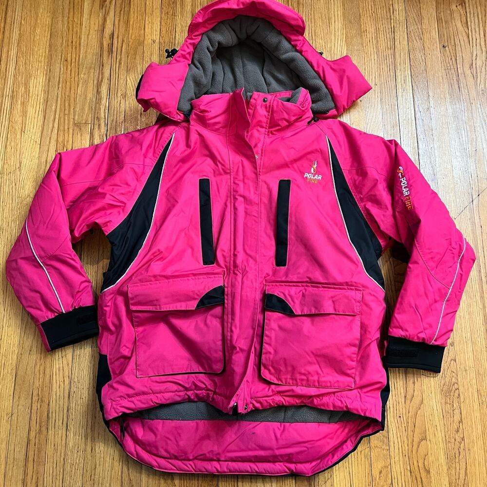 Polar Fire Coat Womens Large Hooded Thick Winter Jacket Pink Ski